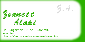 zsanett alapi business card